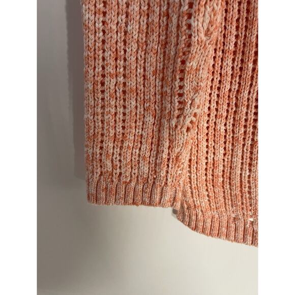 Talbots Sweater Crochet Pullover Loose-Knit Cottagecore Peach Women's SZ MP - Picture 7 of 12